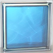 Стеклоблок "Волна" голубой окраш. в массе 19*19*8см.Glass Block Azur 1919/8 Wave