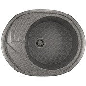 Мойка ML-GM17&nbsp;&nbsp;овальная с крылом, темно-серая (309), 465х570х180 мм