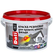 Краска резиновая для кровли, цоколя, фасада зеленая&nbsp;&nbsp;3кг&nbsp;&nbsp;"DALI"