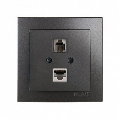 Розетка компьютерная&nbsp;&nbsp;САТ 5, черная, Touran