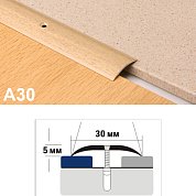 А30 Л&nbsp;&nbsp;90 с/о дуб беленый упак. с держ. (Профиль алюм)