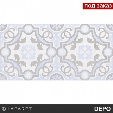 Плитка настенная Depo узор голубой 25*50
