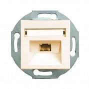 Розетка одинарная телефонная RJ12,винтовые контакты,цвет бежевый CITY