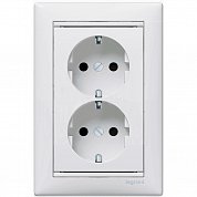 Розетка 2-ая 2Р+Е&nbsp;&nbsp;10/16 А 250 В белая&nbsp;&nbsp;(шторки)&nbsp;&nbsp;VALENA