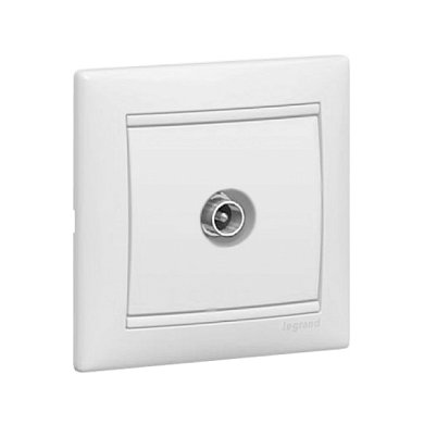 Розетка&nbsp;&nbsp;TV одиночная белая&nbsp;&nbsp;VALENA