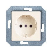 Механизм розетки&nbsp;&nbsp;с БЗК,16А/250V(с накл),цвет бежевый CITY