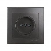 Розетка 1 гнездо б/з, черная, Touran