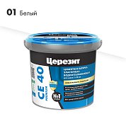 CE 40 Premium. Затирка цементная водоотталкивающая для швов до 10 мм, 1кг. ''01 Белый''. Церезит