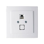 Розетка компьютерная&nbsp;&nbsp;САТ 5, белая, Touran