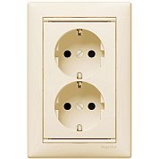 Розетка 2-ая 2Р+Е&nbsp;&nbsp;10/16 А 250 В слоновая кость VALENA
