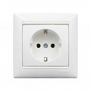 Розетка 2Р+Е&nbsp;&nbsp;16 А 250 В белая (шторки)&nbsp;&nbsp;VALENA